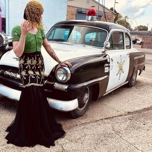 marchesa dress | embroidered | mermaid black tulle dress | fitted long formal